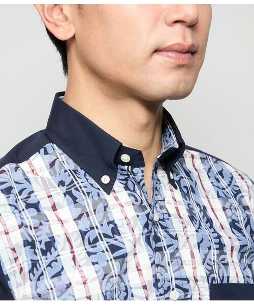 NEWYORKER / ニューヨーカー シャツ・ブラウス | ペイズリーニューヨーカータータン 半袖ショートボタンダウンシャツ | 詳細4