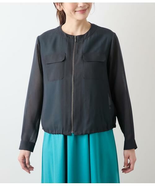 NEWYORKER / ニューヨーカー レザーブルゾン・ジャケット | リサイクルポリエステルシアーローン ジップアップブルゾン | 詳細9