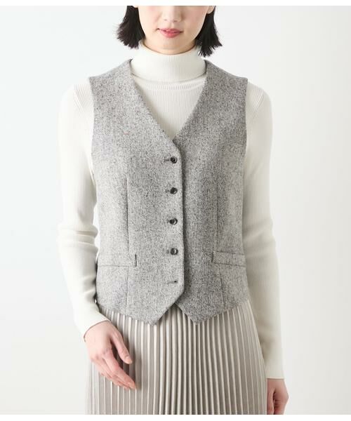 NEWYORKER / ニューヨーカー テーラードジャケット | ウールネップツィード Vネックベスト | 詳細1