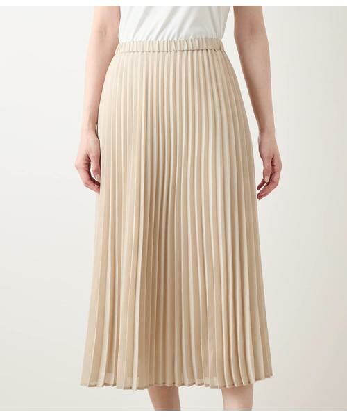 NEWYORKER / ニューヨーカー ミニ・ひざ丈スカート | リサイクルポリエステルシアーローン プリーツスカート | 詳細1