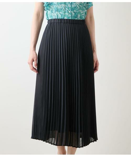 NEWYORKER / ニューヨーカー ミニ・ひざ丈スカート | リサイクルポリエステルシアーローン プリーツスカート | 詳細12