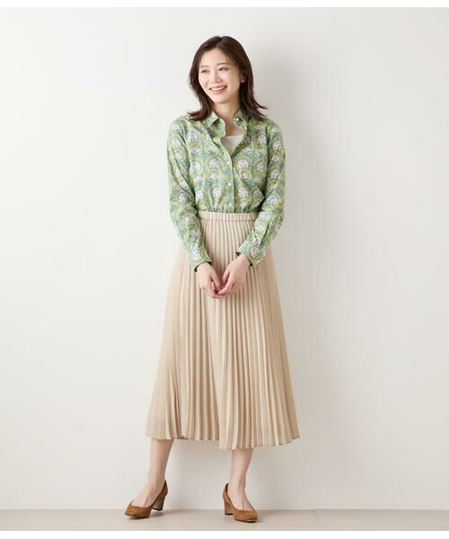 NEWYORKER / ニューヨーカー ミニ・ひざ丈スカート | リサイクルポリエステルシアーローン プリーツスカート | 詳細8