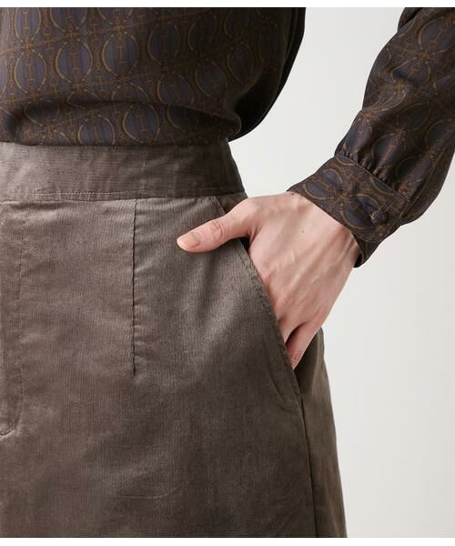 NEWYORKER / ニューヨーカー ミニ・ひざ丈スカート | ライトコール ストレートスカート | 詳細3