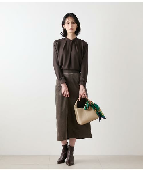 NEWYORKER / ニューヨーカー ミニ・ひざ丈スカート | ライトコール ストレートスカート | 詳細6