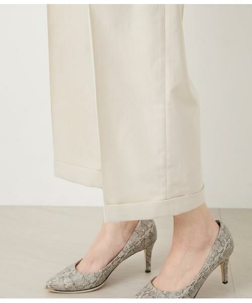 NEWYORKER / ニューヨーカー その他パンツ | リネンライクストレッチ ワンタックワイドパンツ | 詳細5