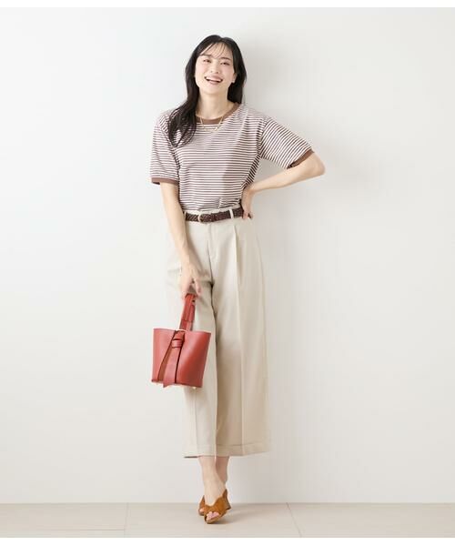 NEWYORKER / ニューヨーカー その他パンツ | リネンライクストレッチ ワンタックワイドパンツ | 詳細9