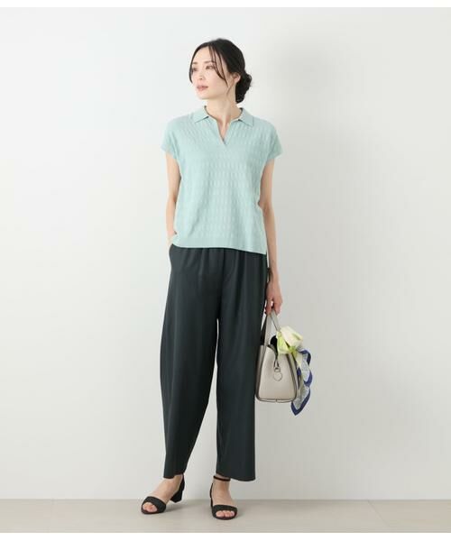 NEWYORKER / ニューヨーカー チノ・ワークパンツ | リネン混プレーンウィーブ ドロストイージーパンツ | 詳細18