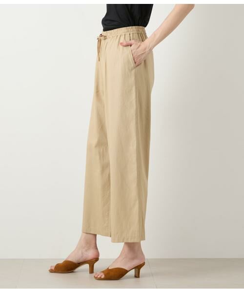NEWYORKER / ニューヨーカー チノ・ワークパンツ | リネン混プレーンウィーブ ドロストイージーパンツ | 詳細2