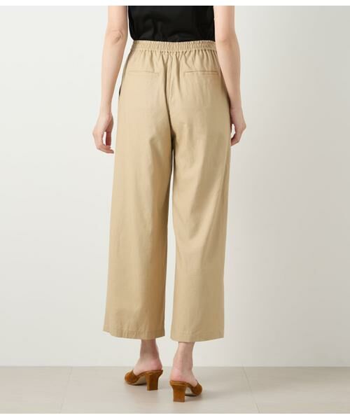 NEWYORKER / ニューヨーカー チノ・ワークパンツ | リネン混プレーンウィーブ ドロストイージーパンツ | 詳細3