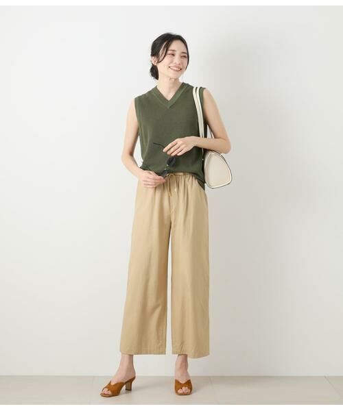 NEWYORKER / ニューヨーカー チノ・ワークパンツ | リネン混プレーンウィーブ ドロストイージーパンツ | 詳細8