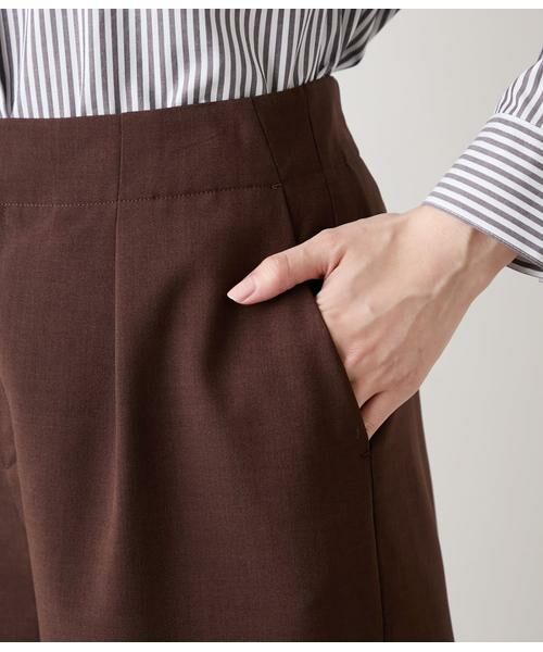 NEWYORKER / ニューヨーカー その他パンツ | ウーステッドポリエステル ワンタックガウチョパンツ | 詳細4