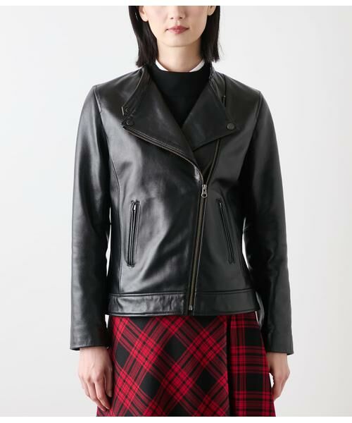 NEWYORKER / ニューヨーカー その他アウター | ゴートレザー ダブルブレストライダースジャケット | 詳細1