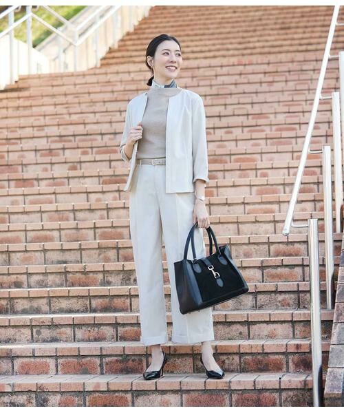 NEWYORKER / ニューヨーカー シャツ・ブラウス | リネンライクストレッチ ノーカラーブラウス | 詳細12