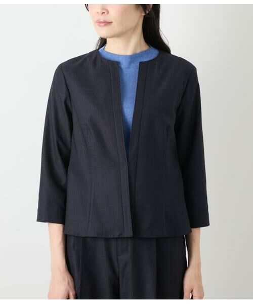 NEWYORKER / ニューヨーカー シャツ・ブラウス | リネンライクストレッチ ノーカラーブラウス | 詳細14