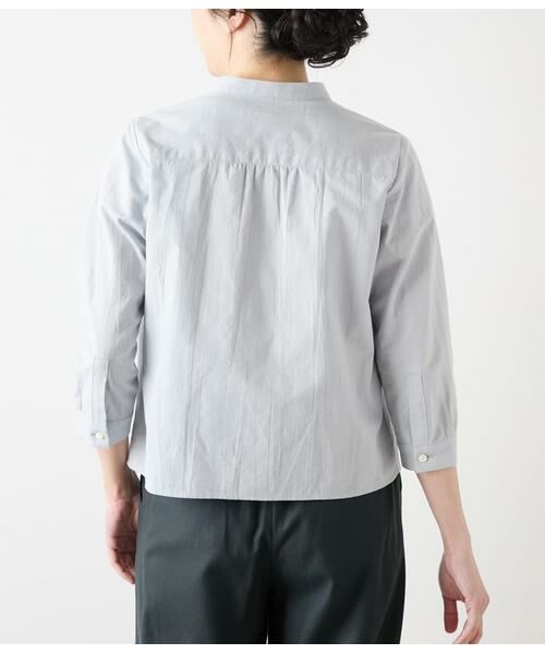 NEWYORKER / ニューヨーカー シャツ・ブラウス | コットンリネンドビーストライプ 7分袖スキッパーブラウス | 詳細2