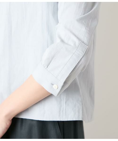 NEWYORKER / ニューヨーカー シャツ・ブラウス | コットンリネンドビーストライプ 7分袖スキッパーブラウス | 詳細3