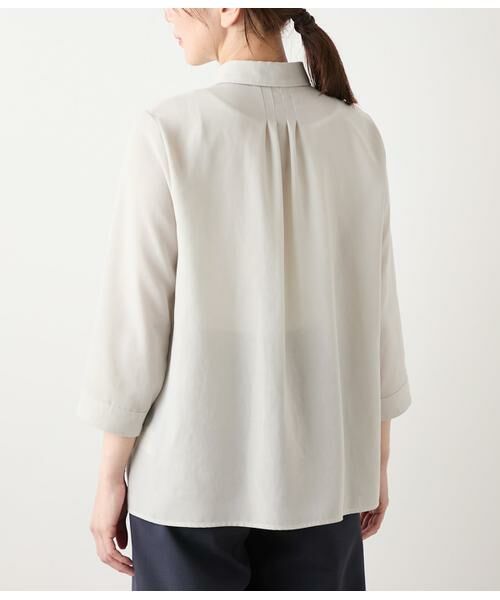 NEWYORKER / ニューヨーカー シャツ・ブラウス | スパンビエラ 7分袖タックシャツ | 詳細2