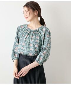 NEWYORKER / ニューヨーカー シャツ・ブラウス | リバティ ウィリアム・モリス アフリカンマリーゴールド フロントギャザー7分袖ブラウス