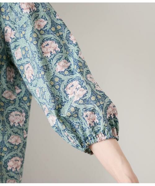 NEWYORKER / ニューヨーカー シャツ・ブラウス | リバティ ウィリアム・モリス アフリカンマリーゴールド フロントギャザー7分袖ブラウス | 詳細3