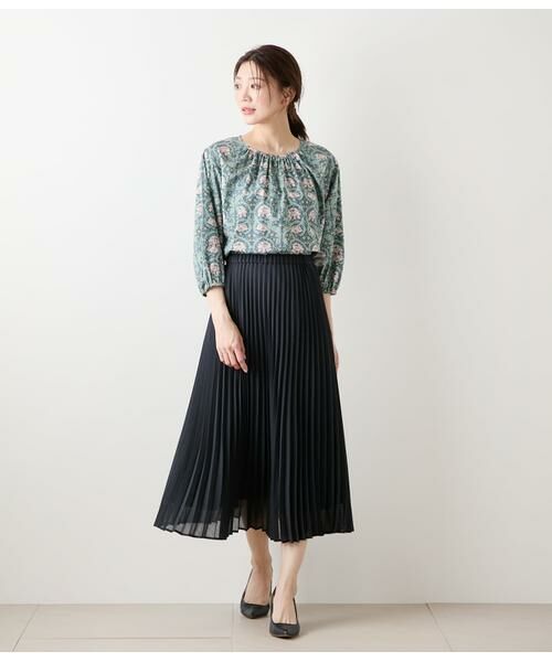 NEWYORKER / ニューヨーカー シャツ・ブラウス | リバティ ウィリアム・モリス アフリカンマリーゴールド フロントギャザー7分袖ブラウス | 詳細4