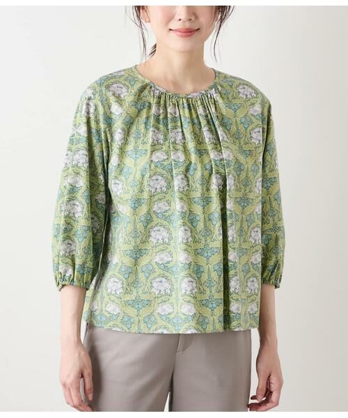 NEWYORKER / ニューヨーカー シャツ・ブラウス | リバティ ウィリアム・モリス アフリカンマリーゴールド フロントギャザー7分袖ブラウス | 詳細6