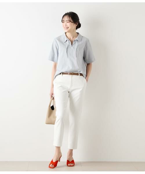 NEWYORKER / ニューヨーカー シャツ・ブラウス | コットンリネンドビーストライプ プルオーバーブラウス | 詳細7