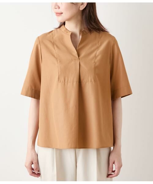 NEWYORKER / ニューヨーカー シャツ・ブラウス | TCライトタンブラー 5分袖ビブフロントスキッパーシャツ | 詳細1