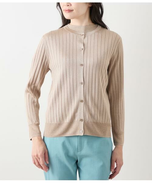 NEWYORKER / ニューヨーカー カーディガン・ボレロ | ヴィスコースポリエステル ワイドリブ9分袖クル―ネックカーディガン | 詳細14