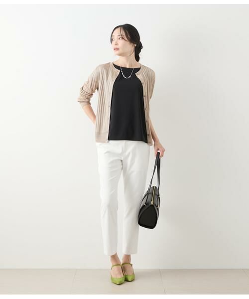 NEWYORKER / ニューヨーカー カーディガン・ボレロ | ヴィスコースポリエステル ワイドリブ9分袖クル―ネックカーディガン | 詳細18