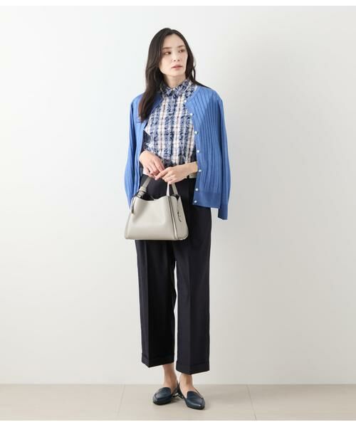 NEWYORKER / ニューヨーカー カーディガン・ボレロ | ヴィスコースポリエステル ワイドリブ9分袖クル―ネックカーディガン | 詳細5