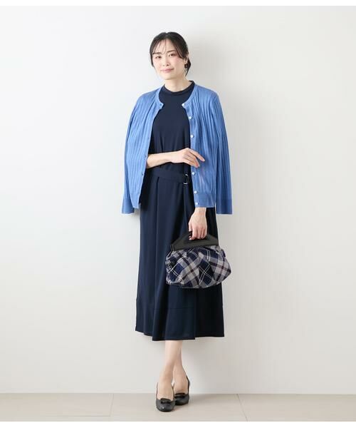 NEWYORKER / ニューヨーカー カーディガン・ボレロ | ヴィスコースポリエステル ワイドリブ9分袖クル―ネックカーディガン | 詳細7