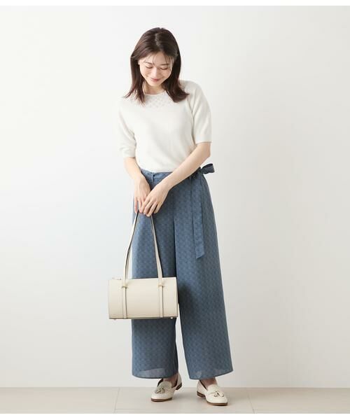 NEWYORKER / ニューヨーカー ニット・セーター | TCホールガーメント(R)  求心透かし柄5分袖プルオーバー | 詳細9