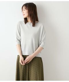 NEWYORKER / ニューヨーカー ニット・セーター | TCラメホールガーメント(R) クルーネック7分袖プルオーバー