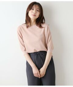 NEWYORKER / ニューヨーカー ニット・セーター | TCラメホールガーメント(R) クルーネック7分袖プルオーバー