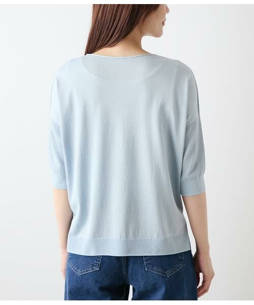 NEWYORKER / ニューヨーカー ニット・セーター | TCラメホールガーメント(R) クルーネック7分袖プルオーバー | 詳細2