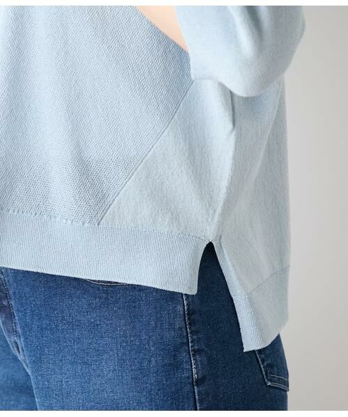 NEWYORKER / ニューヨーカー ニット・セーター | TCラメホールガーメント(R) クルーネック7分袖プルオーバー | 詳細3