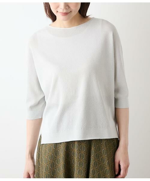 NEWYORKER / ニューヨーカー ニット・セーター | TCラメホールガーメント(R) クルーネック7分袖プルオーバー | 詳細8