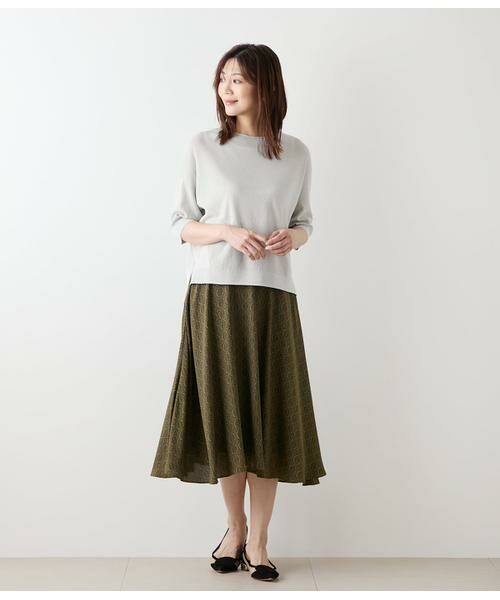 NEWYORKER / ニューヨーカー ニット・セーター | TCラメホールガーメント(R) クルーネック7分袖プルオーバー | 詳細9