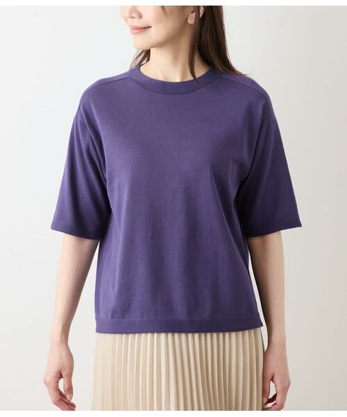 NEWYORKER / ニューヨーカー ニット・セーター | ギザコットンホールガーメント(R) 5分袖プルオーバー | 詳細9