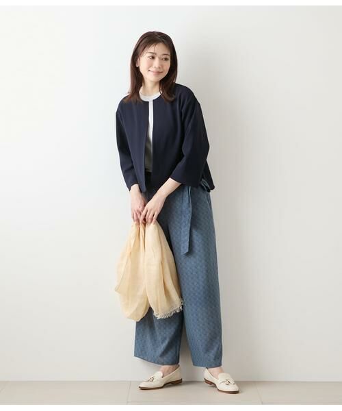 NEWYORKER / ニューヨーカー カットソー | ジョーゼットダンボール 7分袖着流しカーディガン | 詳細7