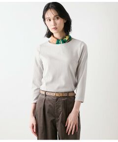 NEWYORKER / ニューヨーカー カットソー | リブストレッチ クルーネック7分袖カットソー