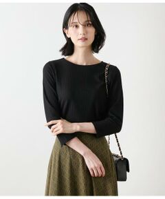 NEWYORKER / ニューヨーカー カットソー | リブストレッチ クルーネック7分袖カットソー