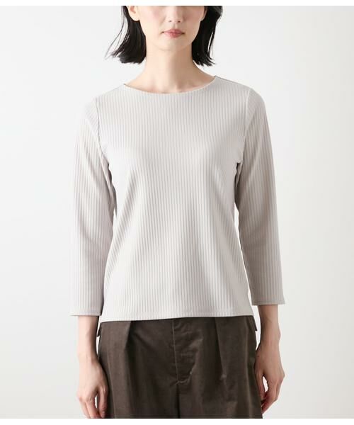 NEWYORKER / ニューヨーカー カットソー | リブストレッチ クルーネック7分袖カットソー | 詳細1