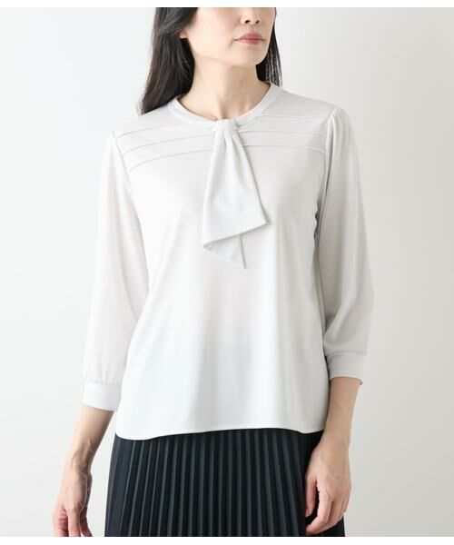 NEWYORKER / ニューヨーカー カットソー | トリアセ強撚スムース 7分袖ボウタイカットソー | 詳細8