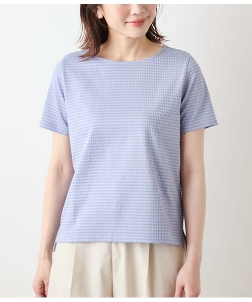 NEWYORKER / ニューヨーカー Tシャツ | 格子サッカージャカードシルケット クルーネックカットソー | 詳細1