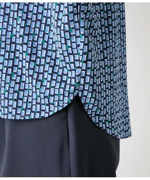 NEWYORKER / ニューヨーカー Tシャツ | ポリエステル強撚スムース 幾何学プリント ボックスシルエットプルオーバー | 詳細3