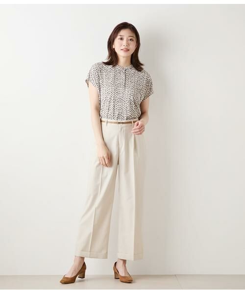 NEWYORKER / ニューヨーカー Tシャツ | ポリエステル強撚スムース 幾何学プリント ボックスシルエットプルオーバー | 詳細8