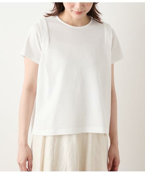 NEWYORKER / ニューヨーカー Tシャツ | 格子サッカージャカードシルケット ショルダータックカットソー | 詳細7