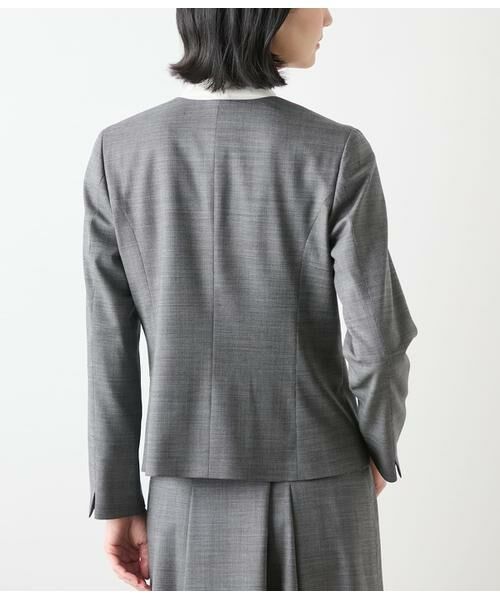 NEWYORKER / ニューヨーカー テーラードジャケット | ウールシルクピンヘッド ノーカラー1釦ジャケット | 詳細2