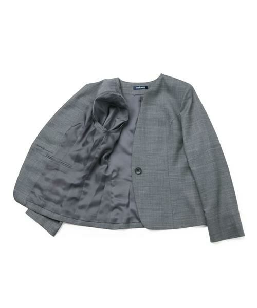 NEWYORKER / ニューヨーカー テーラードジャケット | ウールシルクピンヘッド ノーカラー1釦ジャケット | 詳細4